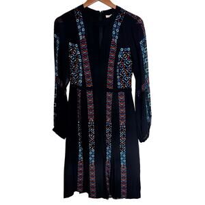 BCBGMAXAZRIA Runway y2k Kaselle Dress Women’s 2Embroidered Geometric Boho